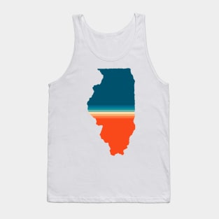 Illinois State Retro Map Tank Top